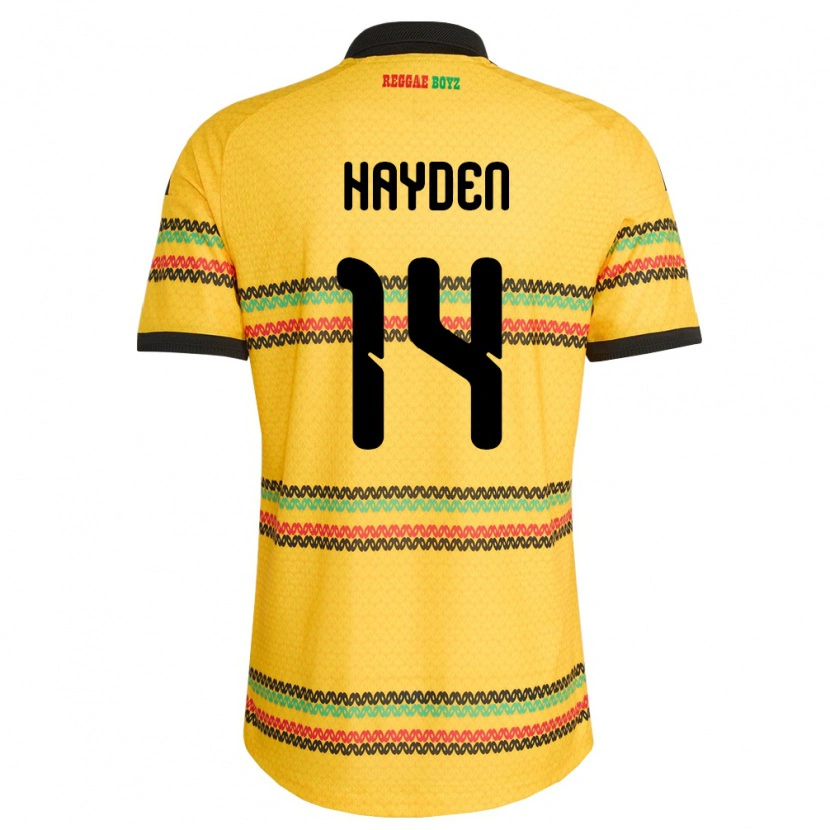 Danxen Niño Camiseta Jamaica Isaac Hayden #14 Amarillo Negro Verde 1ª Equipación 26-28 La Camisa