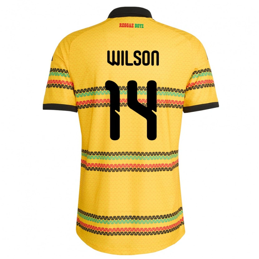 Danxen Niño Camiseta Jamaica Siobhan Wilson #14 Amarillo Negro Verde 1ª Equipación 26-28 La Camisa
