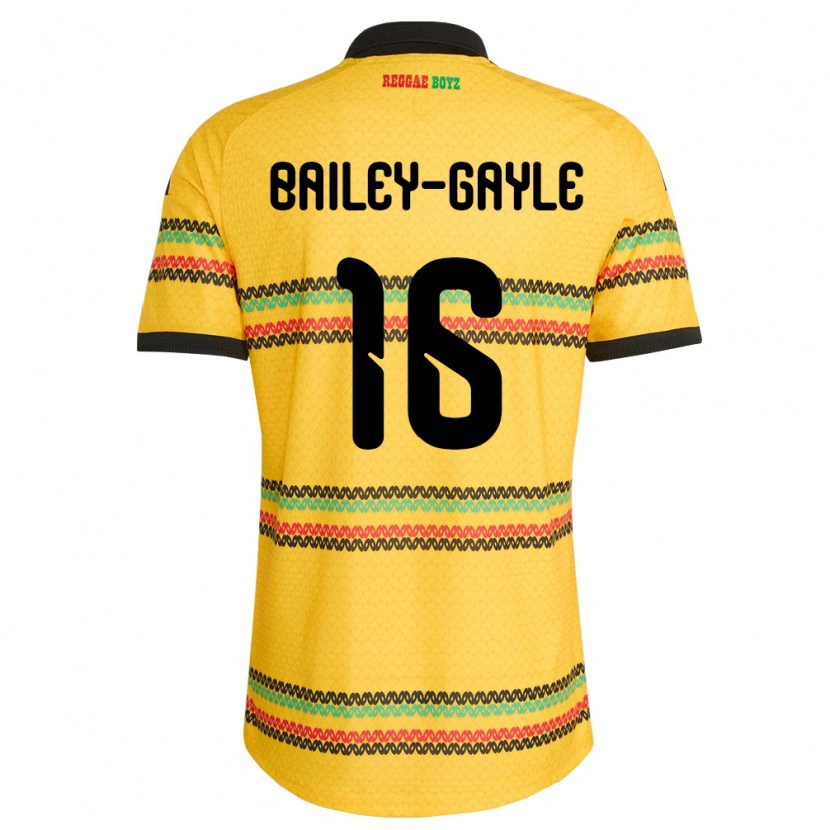Danxen Niño Camiseta Jamaica Paige Bailey-Gayle #16 Amarillo Negro Verde 1ª Equipación 26-28 La Camisa