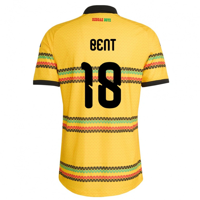 Danxen Niño Camiseta Jamaica Brandon Bent #18 Amarillo Negro Verde 1ª Equipación 26-28 La Camisa