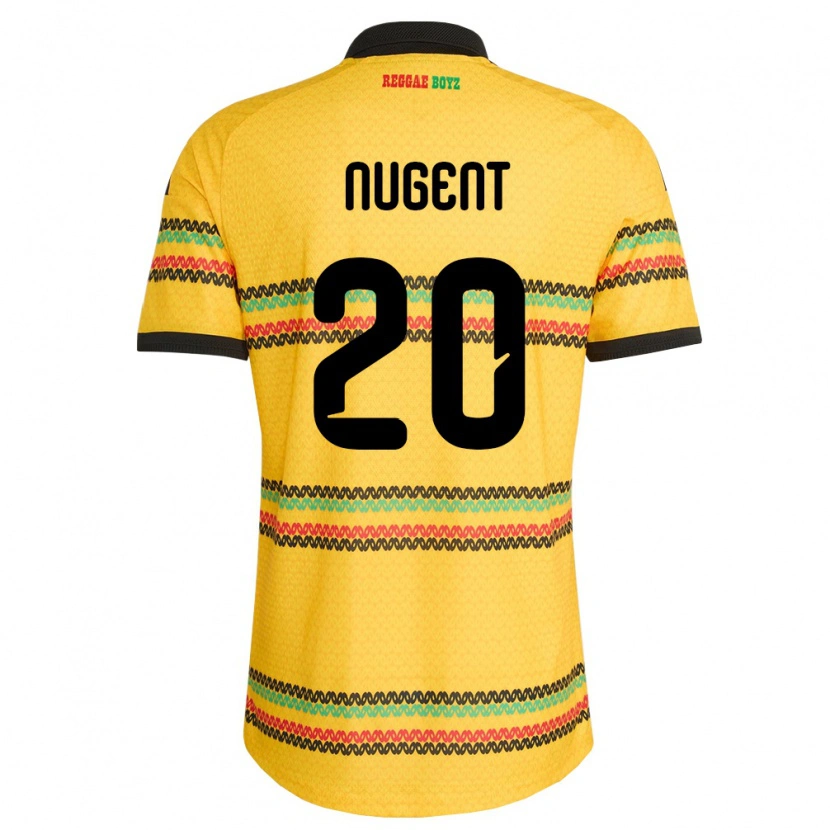 Danxen Niño Camiseta Jamaica Claver Nugent #20 Amarillo Negro Verde 1ª Equipación 26-28 La Camisa
