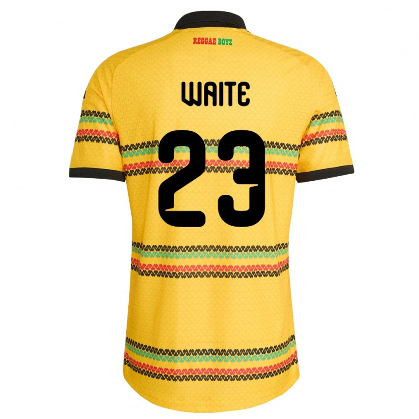 Danxen Niño Camiseta Jamaica Jahmali Waite #23 Amarillo Negro Verde 1ª Equipación 26-28 La Camisa
