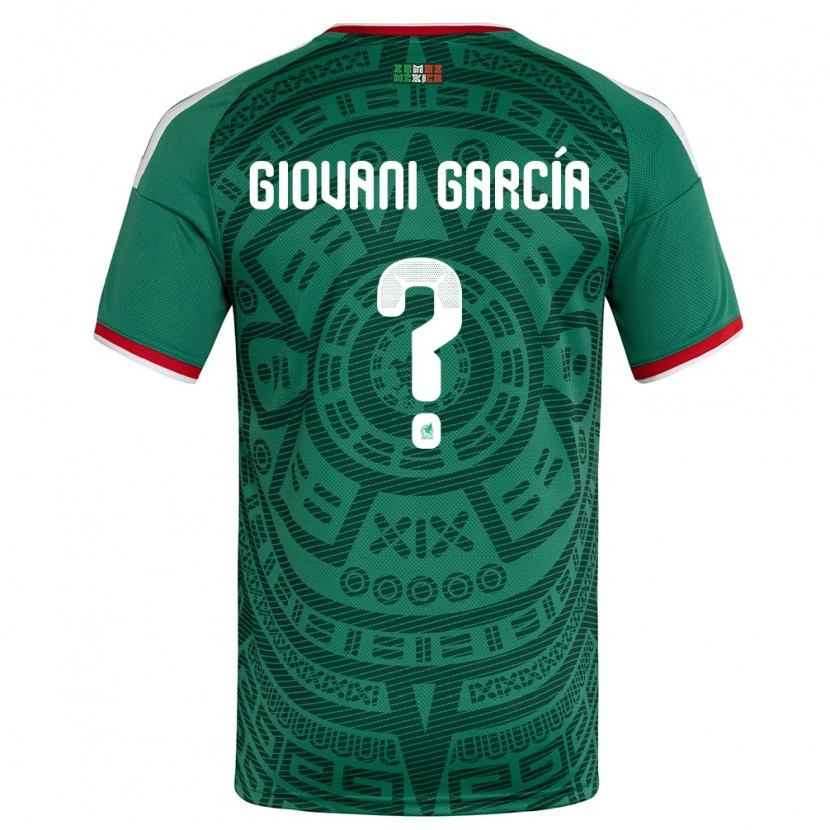 Danxen Niño Camiseta México Giovani García #0 Verde Blanco Rojo 1ª Equipación 26-28 La Camisa