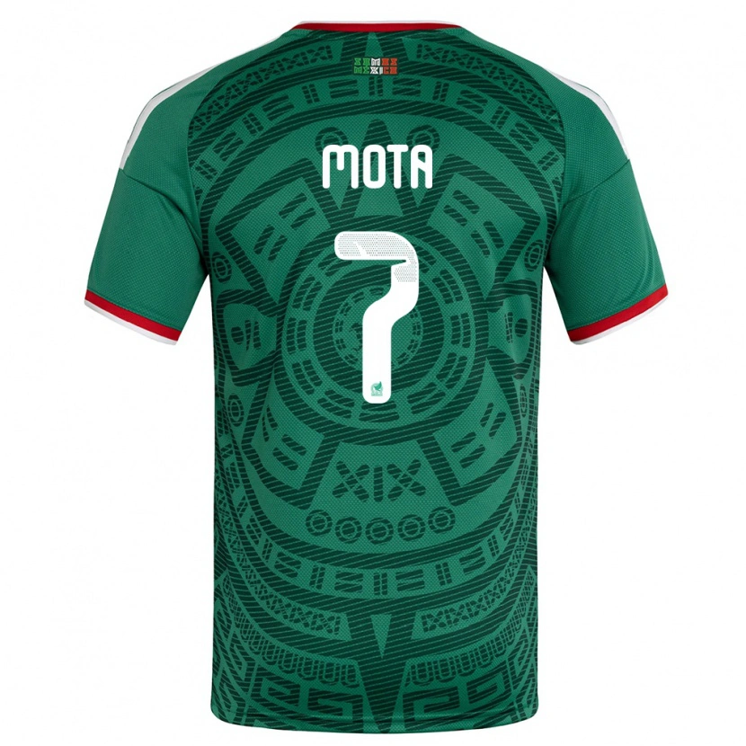 Danxen Niño Camiseta México Noé Mota #7 Verde Blanco Rojo 1ª Equipación 26-28 La Camisa