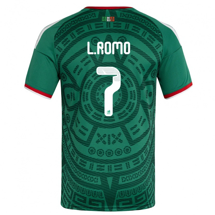 Danxen Niño Camiseta México Luis Romo #7 Verde Blanco Rojo 1ª Equipación 26-28 La Camisa