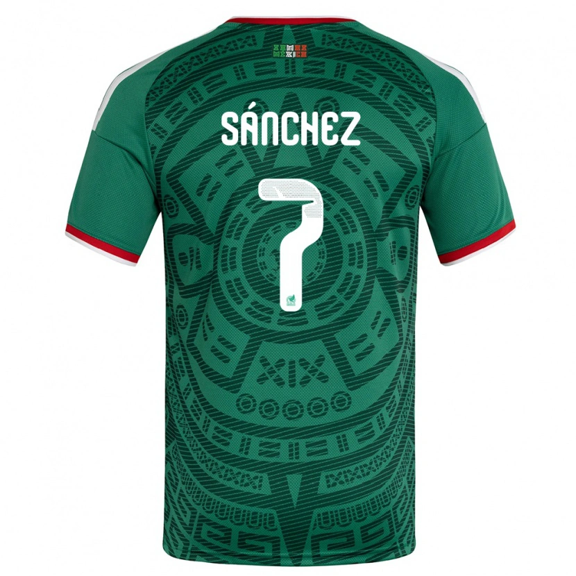 Danxen Niño Camiseta México Maria Sanchez #7 Verde Blanco Rojo 1ª Equipación 26-28 La Camisa