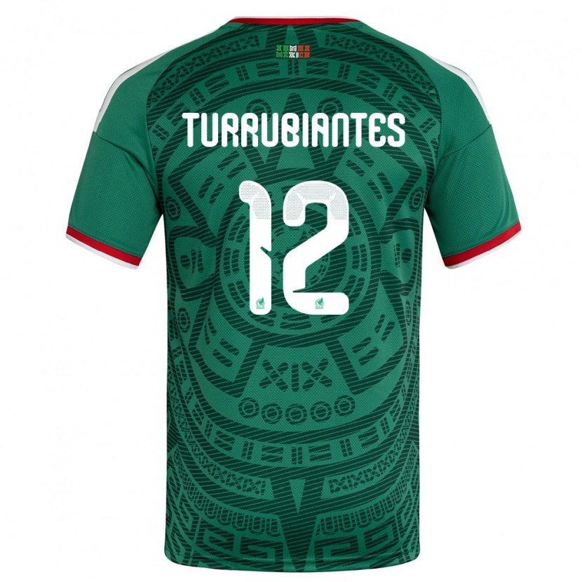 Danxen Niño Camiseta México Abdon Turrubiates #12 Verde Blanco Rojo 1ª Equipación 26-28 La Camisa