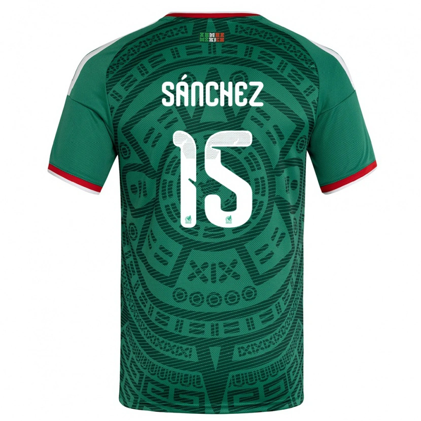 Danxen Niño Camiseta México Eliud Sánchez #15 Verde Blanco Rojo 1ª Equipación 26-28 La Camisa