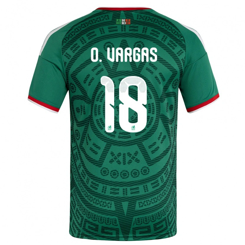 Danxen Niño Camiseta México Obed Vargas #18 Verde Blanco Rojo 1ª Equipación 26-28 La Camisa