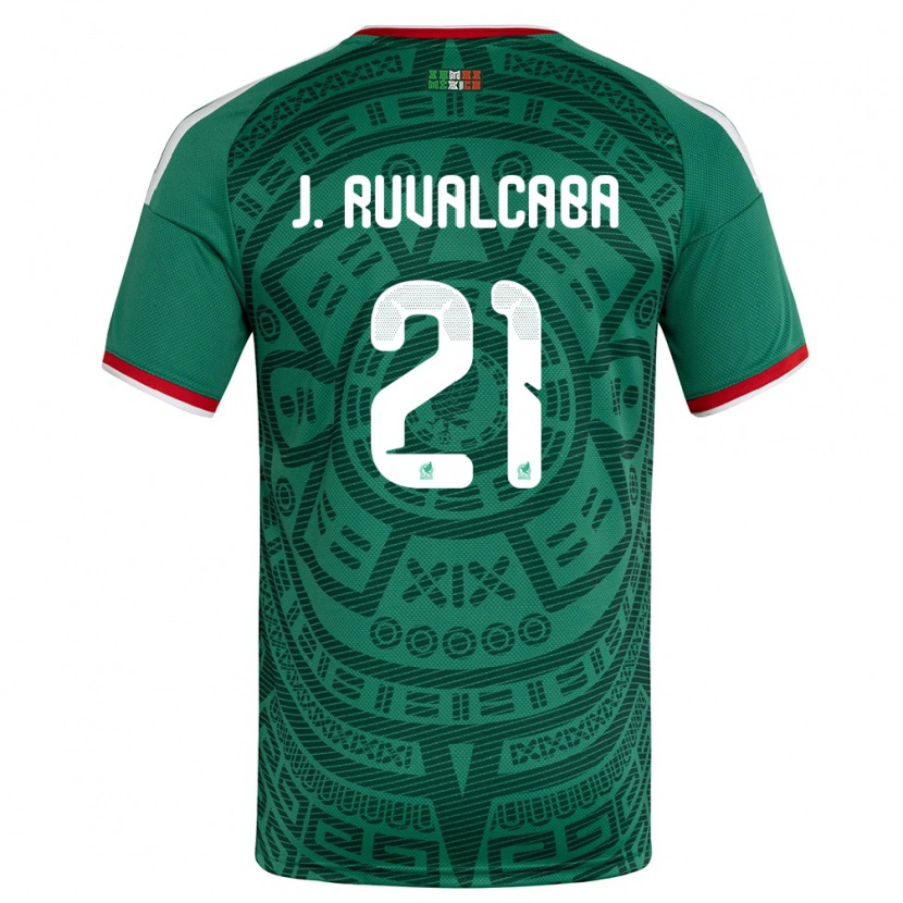 Danxen Niño Camiseta México Jorge Ruvalcaba #21 Verde Blanco Rojo 1ª Equipación 26-28 La Camisa