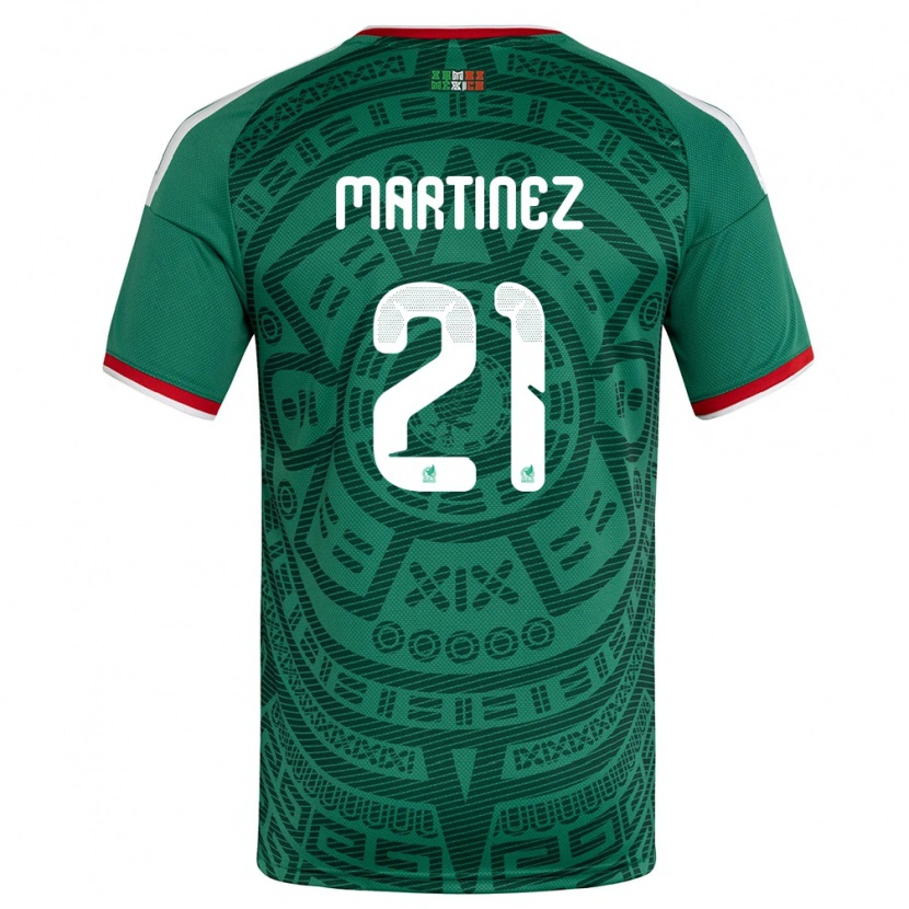 Danxen Niño Camiseta México Saeed Martinez #21 Verde Blanco Rojo 1ª Equipación 26-28 La Camisa