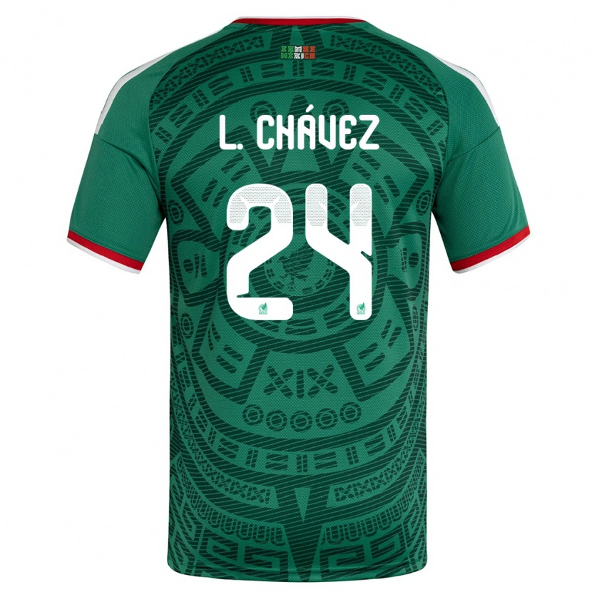 Danxen Niño Camiseta México Luis Chávez #24 Verde Blanco Rojo 1ª Equipación 26-28 La Camisa