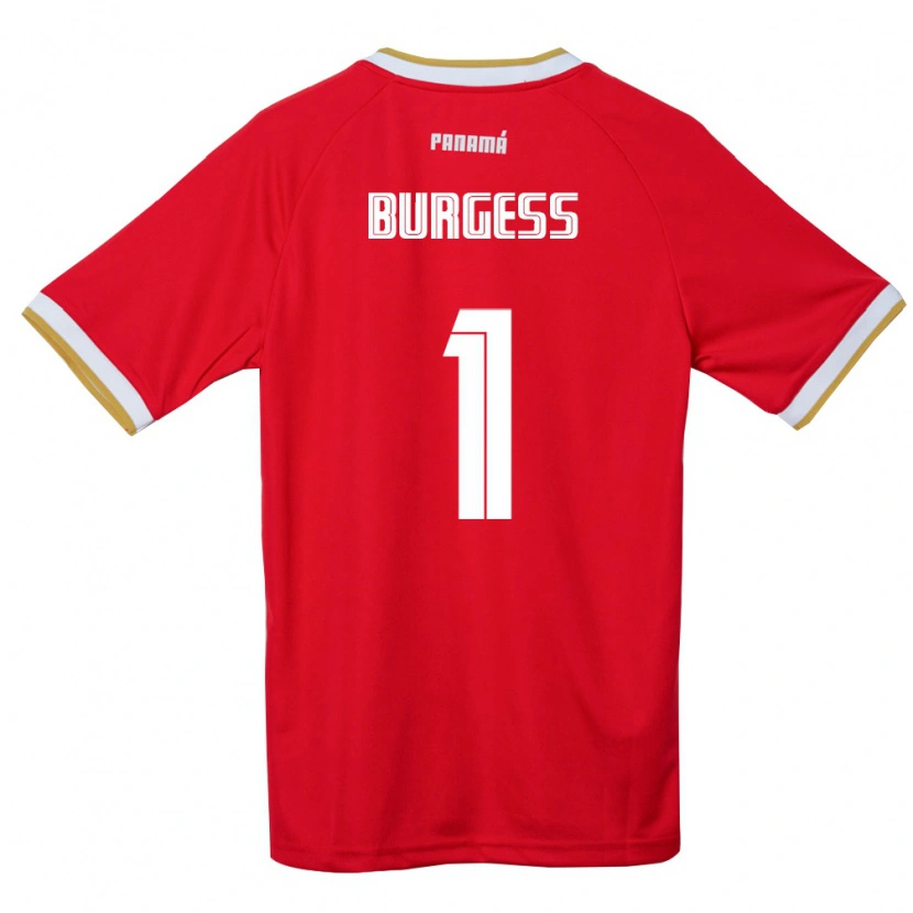 Danxen Niño Camiseta Panamá Cecilio Burgess #1 Rojo Marrón Blanco 1ª Equipación 26-28 La Camisa