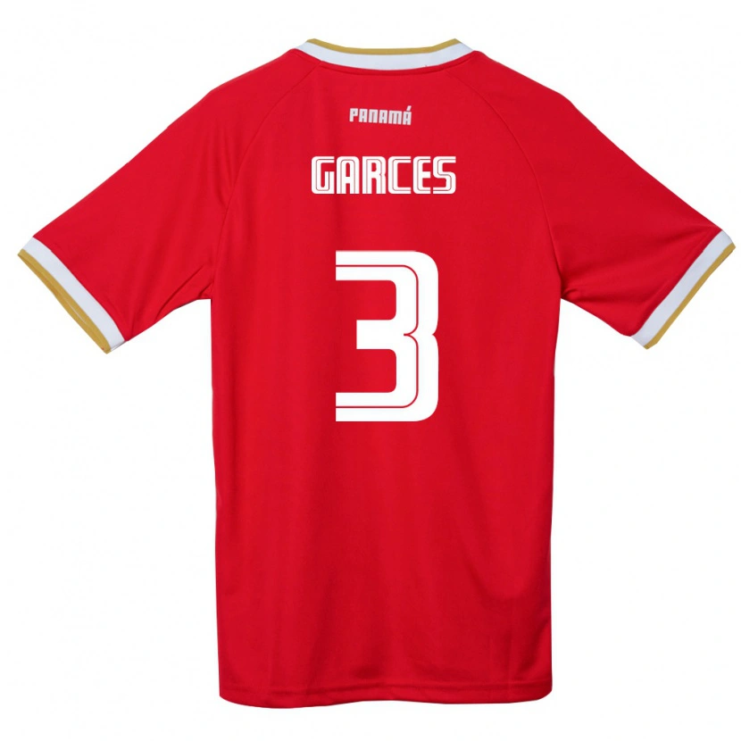 Danxen Niño Camiseta Panamá Josue Garces #3 Rojo Marrón Blanco 1ª Equipación 26-28 La Camisa