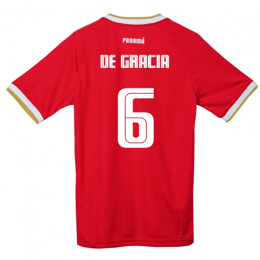 Danxen Niño Camiseta Panamá Klissman De Gracia #6 Rojo Marrón Blanco 1ª Equipación 26-28 La Camisa