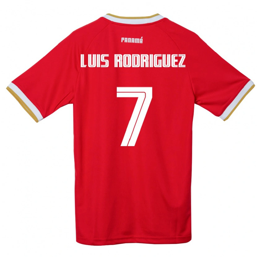 Danxen Niño Camiseta Panamá José Luis Rodríguez #7 Rojo Marrón Blanco 1ª Equipación 26-28 La Camisa