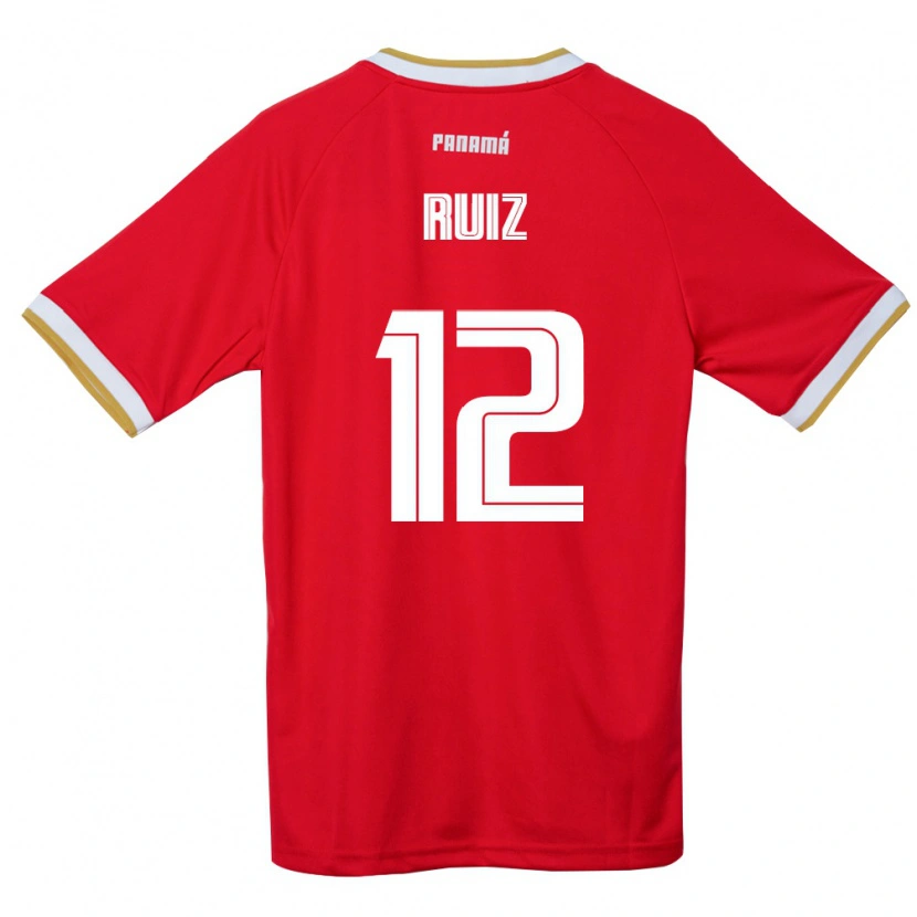 Danxen Niño Camiseta Panamá Alberto Ruiz #12 Rojo Marrón Blanco 1ª Equipación 26-28 La Camisa