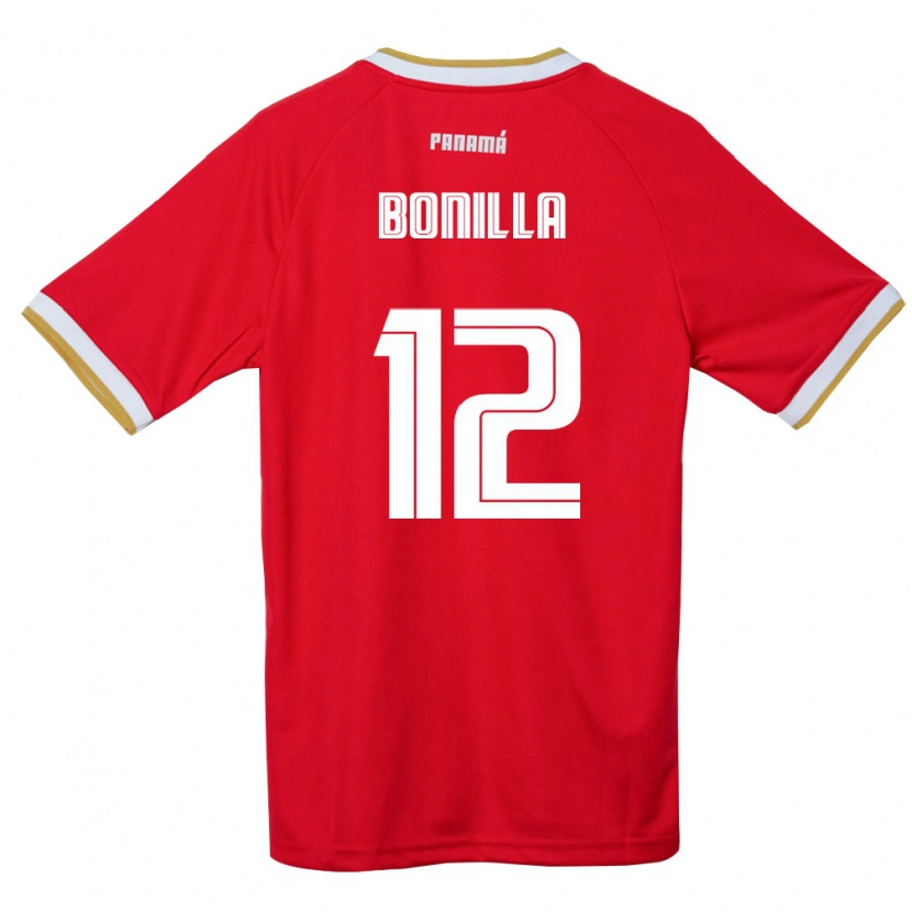 Danxen Niño Camiseta Panamá David Bonilla #12 Rojo Marrón Blanco 1ª Equipación 26-28 La Camisa