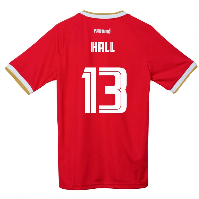 Danxen Niño Camiseta Panamá Gianna Hall #13 Rojo Marrón Blanco 1ª Equipación 26-28 La Camisa