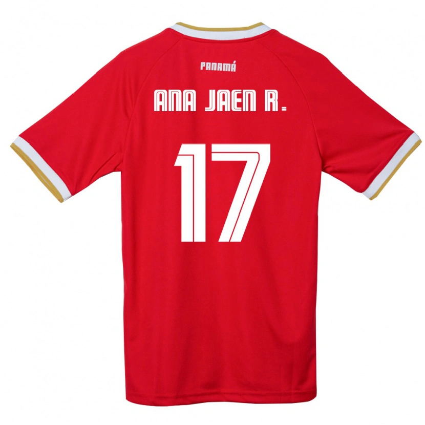 Danxen Niño Camiseta Panamá Ana Jaén Rodríguez #17 Rojo Marrón Blanco 1ª Equipación 26-28 La Camisa