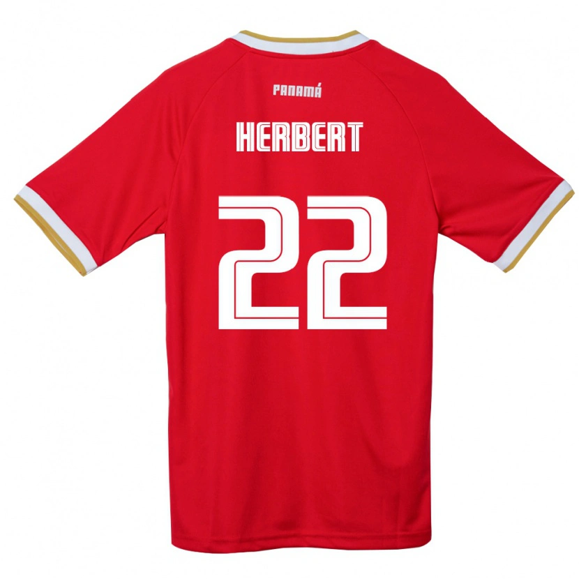 Danxen Niño Camiseta Panamá Antony Herbert #22 Rojo Marrón Blanco 1ª Equipación 26-28 La Camisa