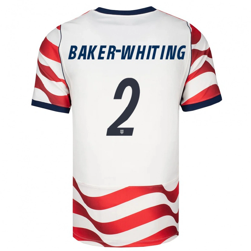 Danxen Niño Camiseta Estados Unidos Reed Baker-Whiting #2 Rojo Blanco Negro 1ª Equipación 26-28 La Camisa