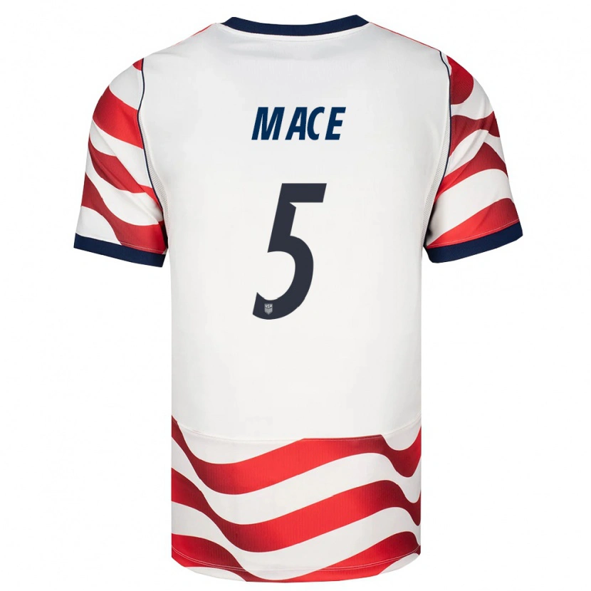 Danxen Niño Camiseta Estados Unidos Hailie Mace #5 Rojo Blanco Negro 1ª Equipación 26-28 La Camisa