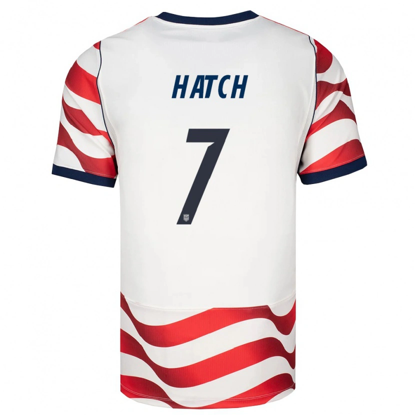 Danxen Niño Camiseta Estados Unidos Ashley Hatch #7 Rojo Blanco Negro 1ª Equipación 26-28 La Camisa