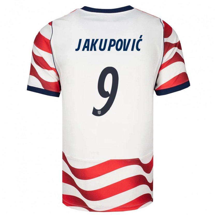 Danxen Niño Camiseta Estados Unidos Malik Jakupović #9 Rojo Blanco Negro 1ª Equipación 26-28 La Camisa