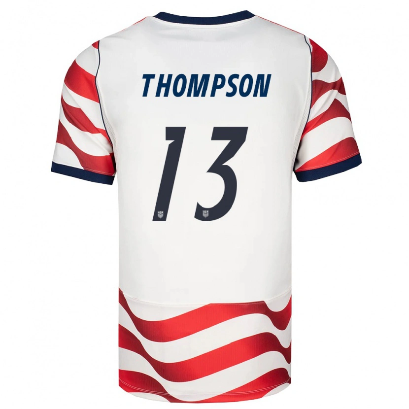 Danxen Niño Camiseta Estados Unidos Alyssa Thompson #13 Rojo Blanco Negro 1ª Equipación 26-28 La Camisa