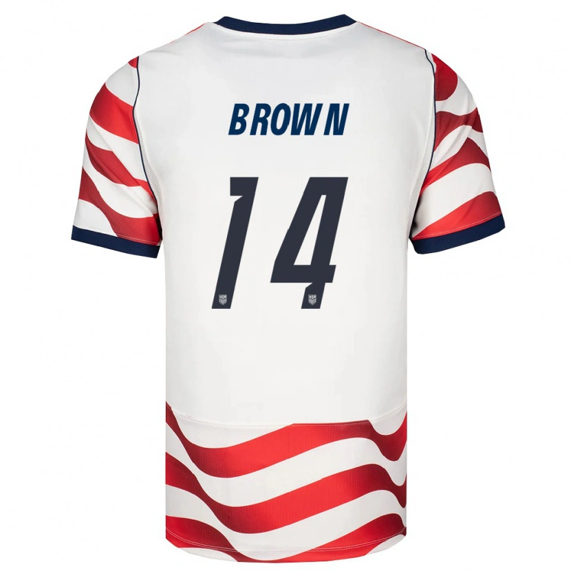Danxen Niño Camiseta Estados Unidos Tristan Brown #14 Rojo Blanco Negro 1ª Equipación 26-28 La Camisa