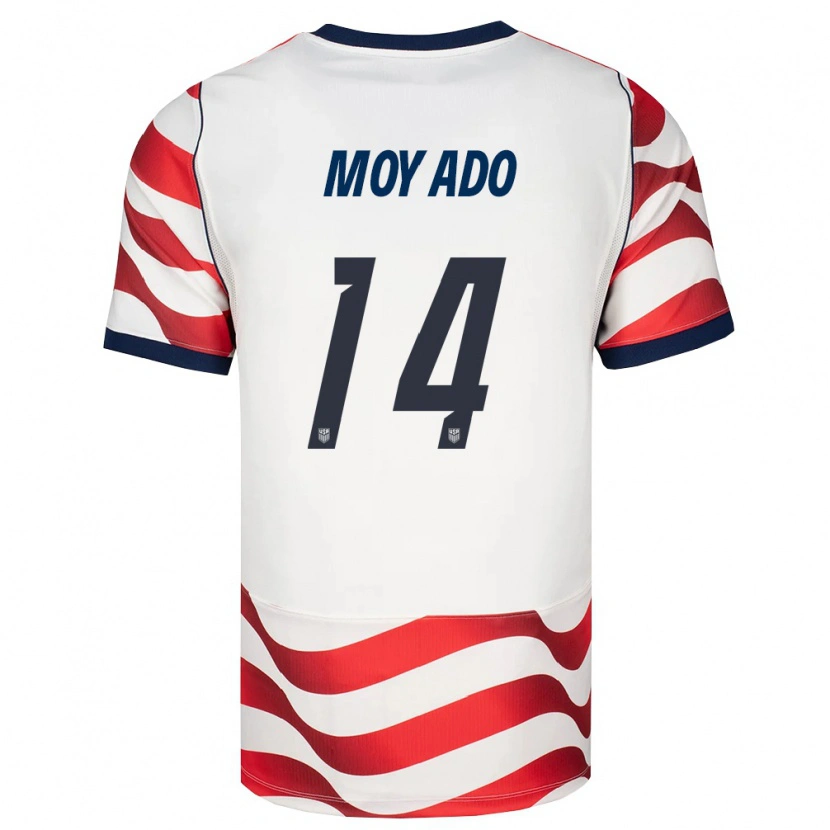 Danxen Niño Camiseta Estados Unidos Bryan Moyado #14 Rojo Blanco Negro 1ª Equipación 26-28 La Camisa
