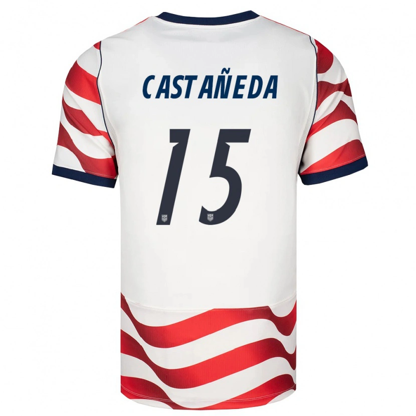 Danxen Niño Camiseta Estados Unidos Santiago Castañeda #15 Rojo Blanco Negro 1ª Equipación 26-28 La Camisa