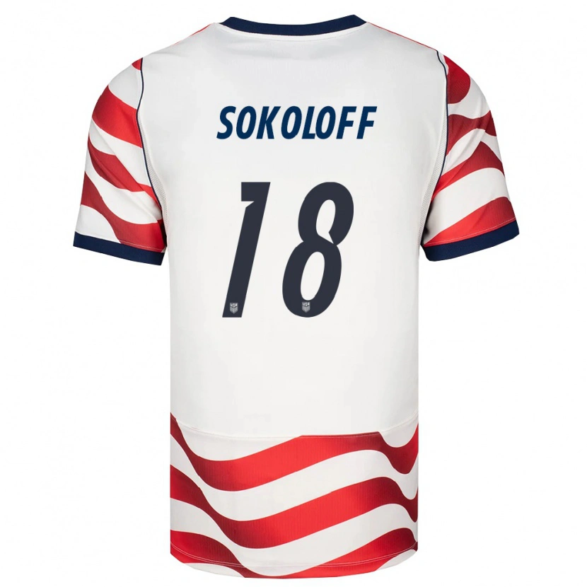 Danxen Niño Camiseta Estados Unidos Paul Sokoloff #18 Rojo Blanco Negro 1ª Equipación 26-28 La Camisa