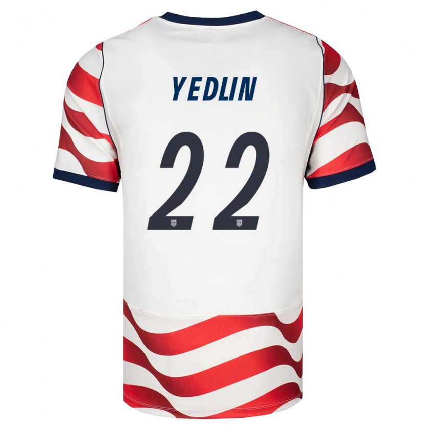 Danxen Niño Camiseta Estados Unidos Deandre Yedlin #22 Rojo Blanco Negro 1ª Equipación 26-28 La Camisa