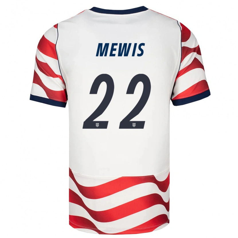 Danxen Niño Camiseta Estados Unidos Kristie Mewis #22 Rojo Blanco Negro 1ª Equipación 26-28 La Camisa