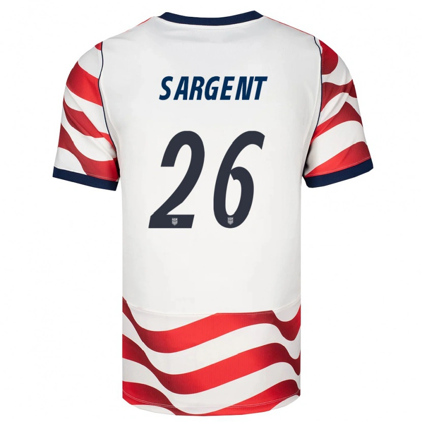 Danxen Niño Camiseta Estados Unidos Josh Sargent #26 Rojo Blanco Negro 1ª Equipación 26-28 La Camisa