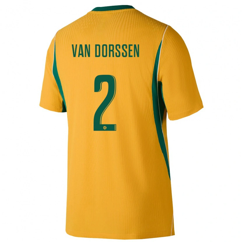 Danxen Niño Camiseta Australia Ben Van Dorssen #2 Amarillo Verde 1ª Equipación 26-28 La Camisa