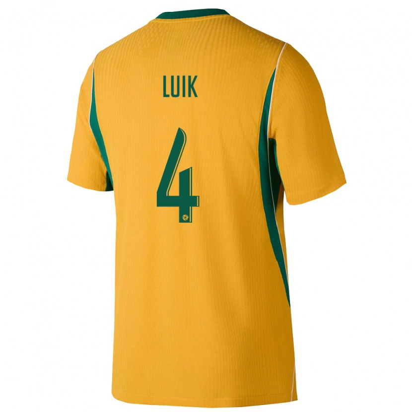Danxen Niño Camiseta Australia Aivi Luik #4 Amarillo Verde 1ª Equipación 26-28 La Camisa