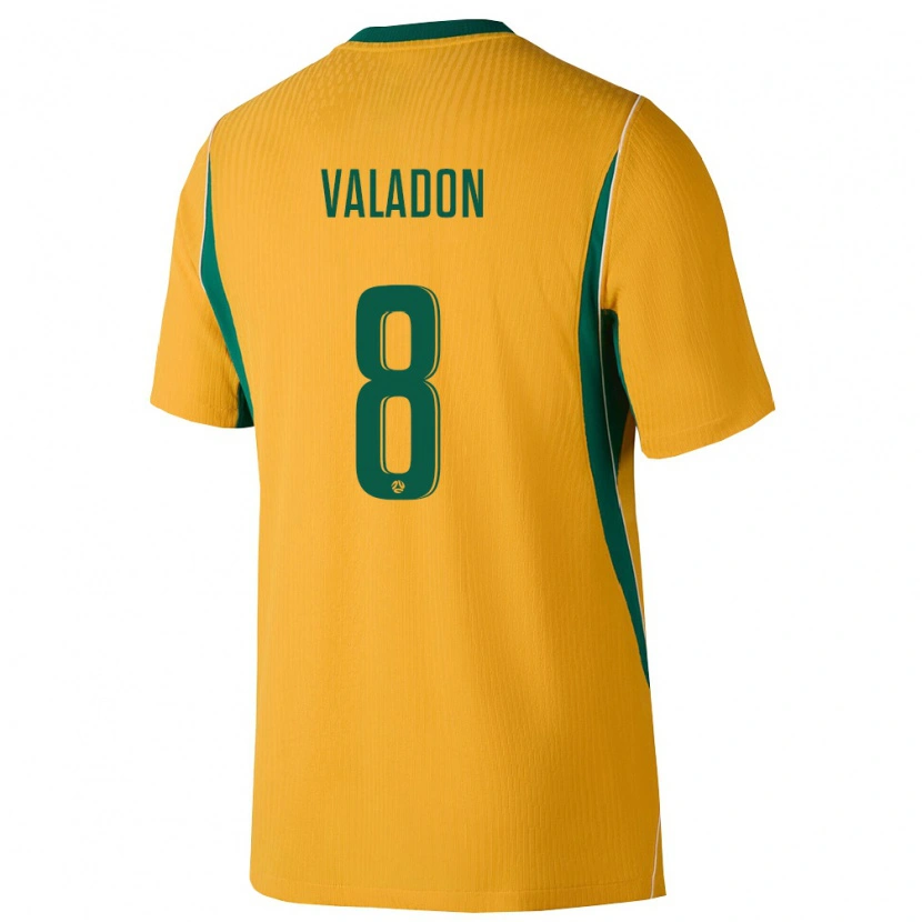 Danxen Niño Camiseta Australia Jordi Valadon #8 Amarillo Verde 1ª Equipación 26-28 La Camisa
