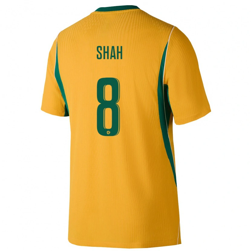 Danxen Niño Camiseta Australia Jariyah Shah #8 Amarillo Verde 1ª Equipación 26-28 La Camisa