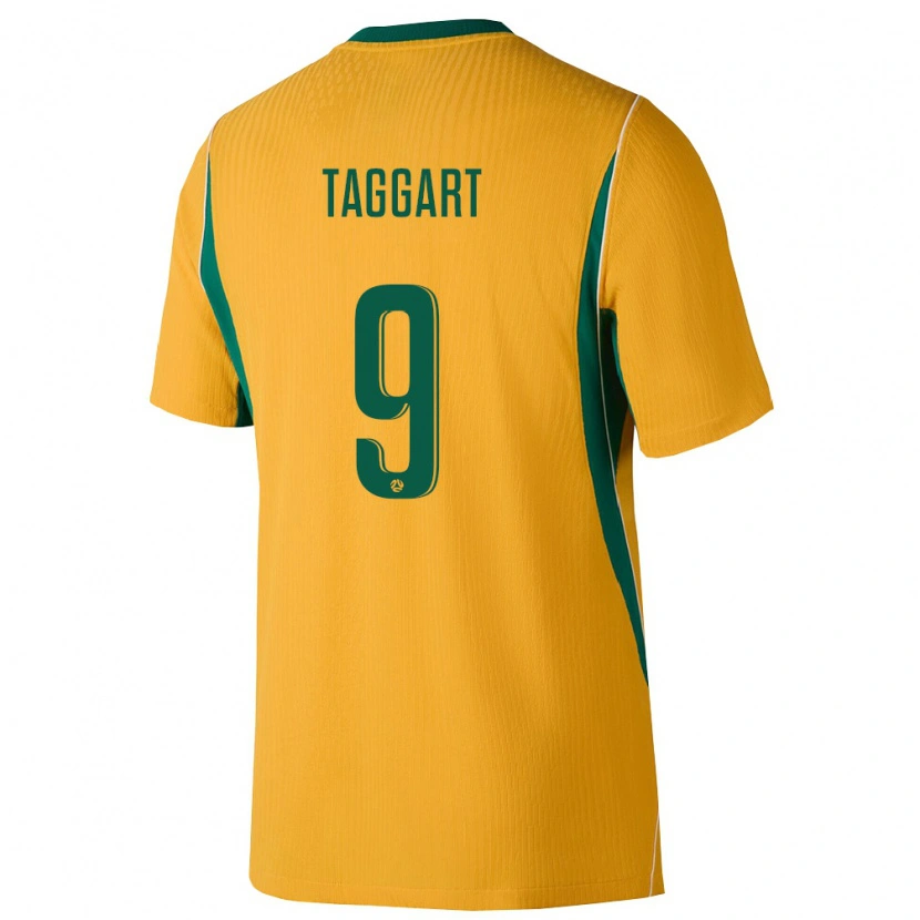 Danxen Niño Camiseta Australia Adam Taggart #9 Amarillo Verde 1ª Equipación 26-28 La Camisa