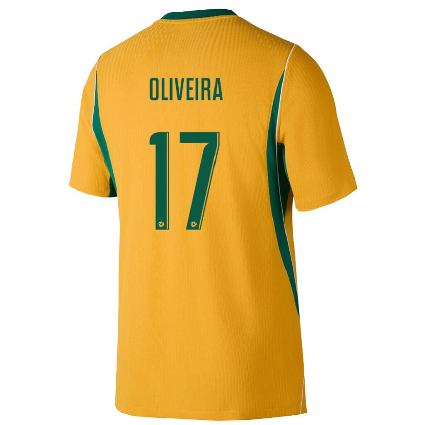 Danxen Niño Camiseta Australia Henrique Oliveira #17 Amarillo Verde 1ª Equipación 26-28 La Camisa