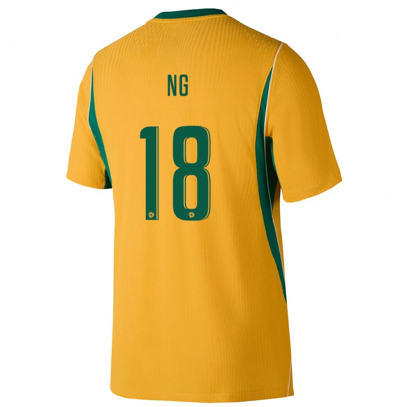 Danxen Niño Camiseta Australia Hugo Ng #18 Amarillo Verde 1ª Equipación 26-28 La Camisa