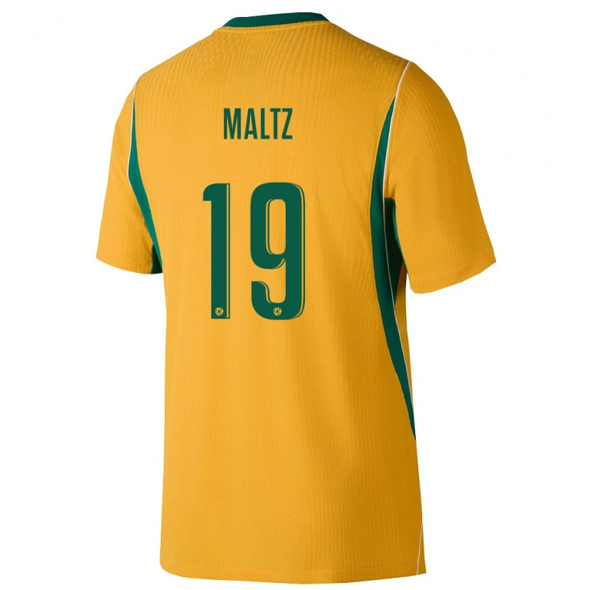 Danxen Niño Camiseta Australia Jay Maltz #19 Amarillo Verde 1ª Equipación 26-28 La Camisa