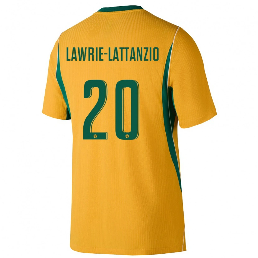 Danxen Niño Camiseta Australia Luis Lawrie Lattanzio #20 Amarillo Verde 1ª Equipación 26-28 La Camisa