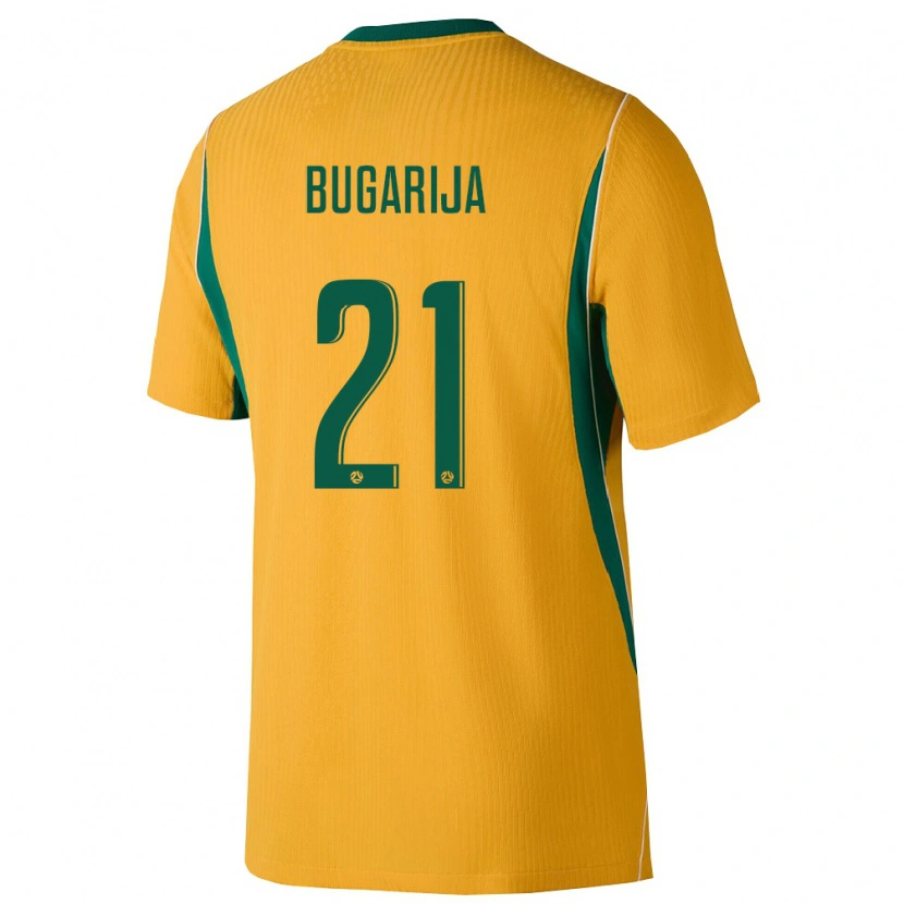 Danxen Niño Camiseta Australia Adam Bugarija #21 Amarillo Verde 1ª Equipación 26-28 La Camisa