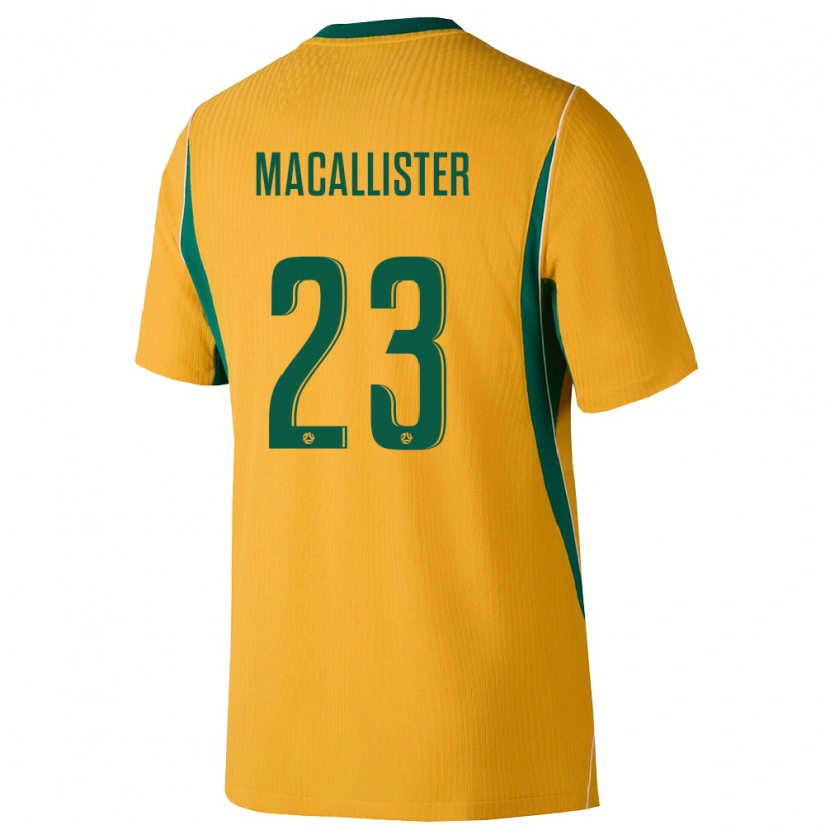 Danxen Niño Camiseta Australia Mathias Macallister #23 Amarillo Verde 1ª Equipación 26-28 La Camisa