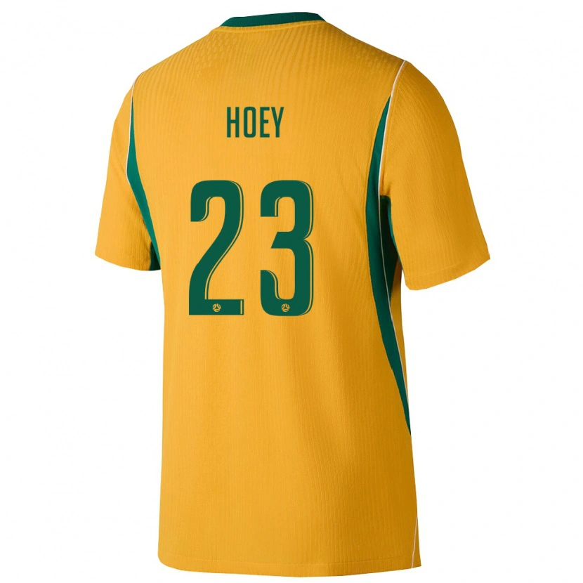 Danxen Niño Camiseta Australia Jesse Hoey #23 Amarillo Verde 1ª Equipación 26-28 La Camisa
