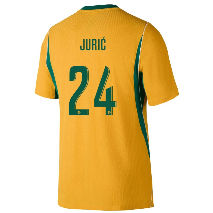 Danxen Niño Camiseta Australia Deni Jurić #24 Amarillo Verde 1ª Equipación 26-28 La Camisa